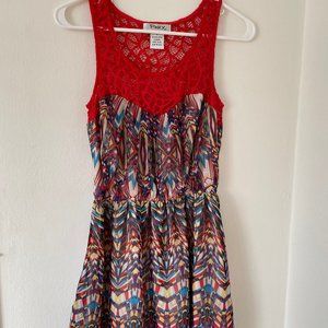 Pinky Red Lace Top with Patterned Bottom (S)